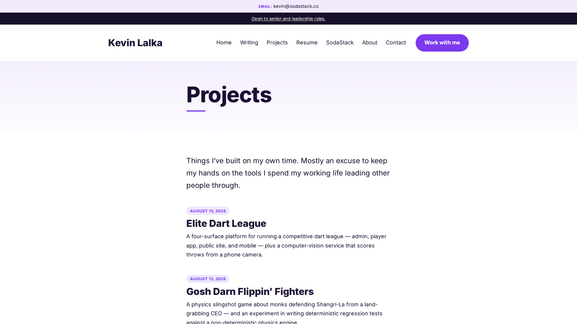 Refresh reference projects page: dated project write-ups in the feed layout